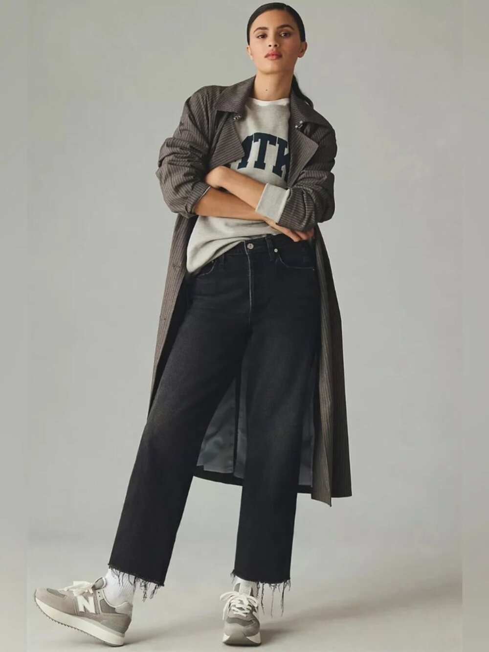 NWT Citizens of Humanity Florence Wide Straight Jeans Stormy Frayed Hem 29